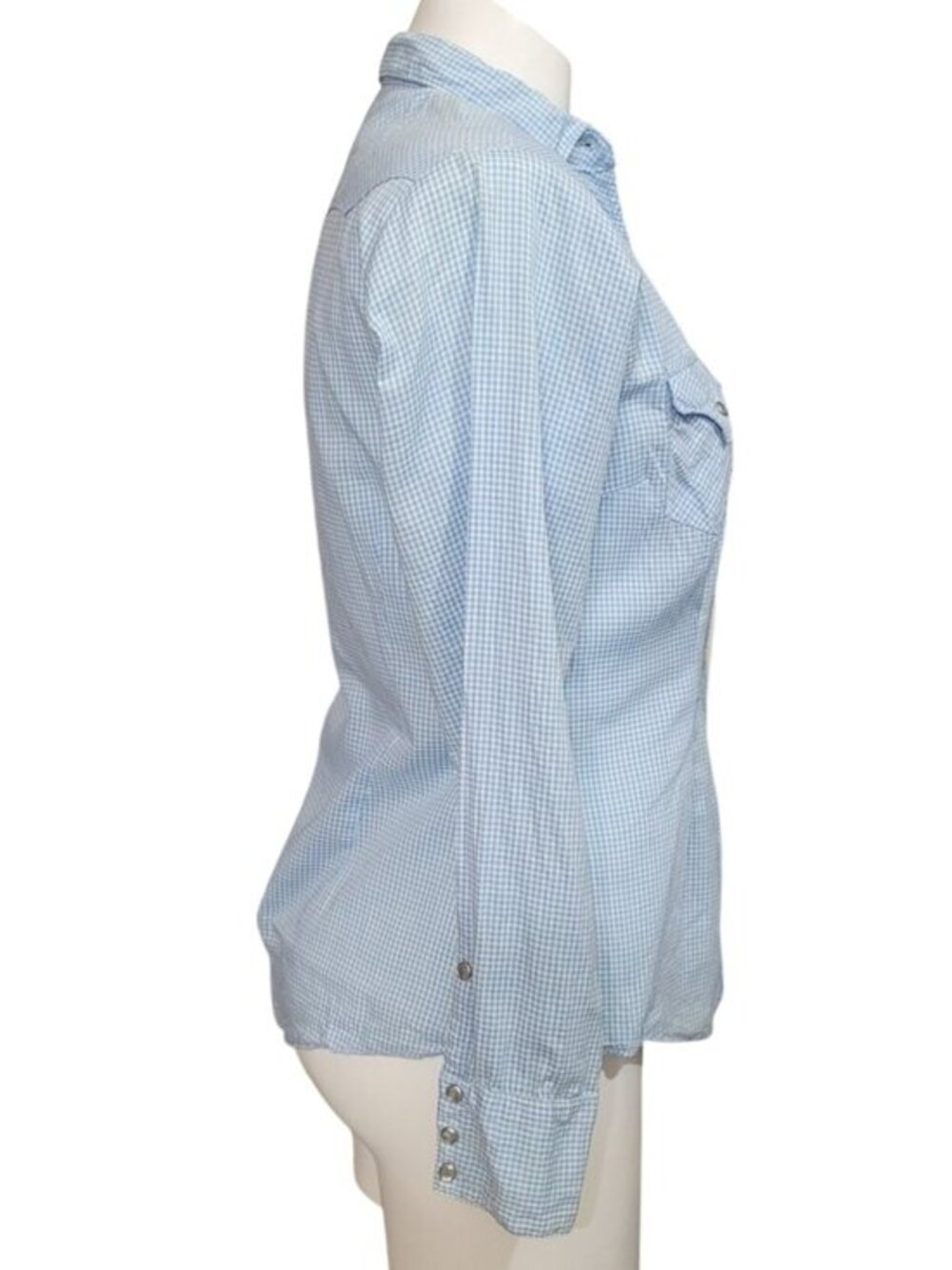 Vintage Gingham Shirt & Pants Set Light Blue - Picture 4 of 12